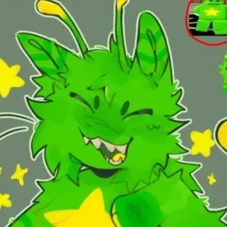 ❇️ 01fcd7ed 퍼리, 초록색, 괴물, 캐릭터, 외계인, 만화 whatsapp sticker