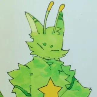 ❇️ cdc58ce2 만화, 동물, 초록색, 생물, 털복숭이 whatsapp sticker