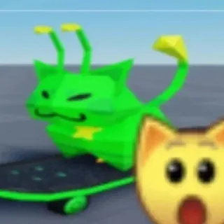 ❇️ d0676ee2 고양이, 스케이트보드, 초록색, 만화, 이모티콘, 동물 whatsapp sticker