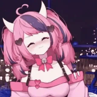 💖 88bdce47 Ironmouse Vtuber, Anime meisje, Roze haar, Schattig, Cartoon telegram sticker