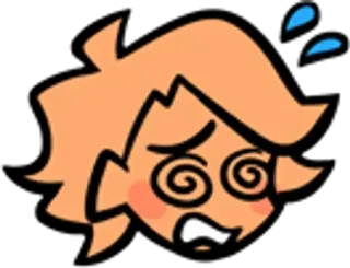 😿 0c3ec688 หน้า, การ์ตูน, เวียนหัว, เกลียว, สีหน้า telegram sticker