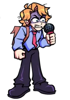 💨 aebbb861 การ์ตูน, โกรธ, ไมโครโฟน, โรงเรียน, กระเป๋าเป้ telegram sticker