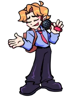 🔥 bf420cef ตัวละคร, นักร้อง, ไมโครโฟน, การ์ตูน, นักเรียน telegram sticker