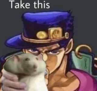 🐭 68ded920 Jotaro Kujo JoJo's Bizarre Adventure Take this Anime, Meme, Jojo, Jotaro, Ratte whatsapp sticker