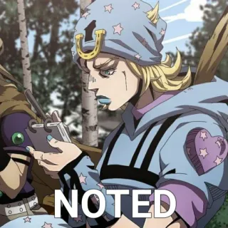 📒 6c50903d Johnny Joestar JoJo's Bizarre Adventure: Steel Ball Run NOTED Anime, Manga, Jojo, Steel Ball Run, Johnny Joestar, Notiert whatsapp sticker
