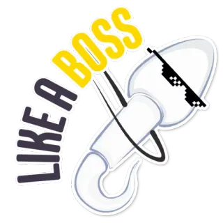 👌 d307090a LIKE A BOSS สเปิร์ม, อย่างบอส, แว่นกันแดด, การ์ตูน telegram sticker