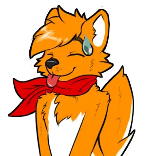 😅 1e750b94 Cartone animato, Animale, Furry, Volpe, Arancione, Sciarpa telegram sticker