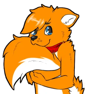 ☺️ 45d50d51 Furry, Cartone animato, Animale, Volpe, Arancione, Carino telegram sticker