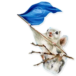 💎 e9eb9878 scoiattolo, bandiera, animale, carino, roditore whatsapp sticker