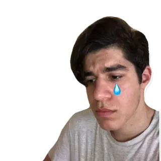 🙁 420c688a 悲伤, 哭泣, 眼泪, 情绪, 肖像, 年轻男子 telegram sticker