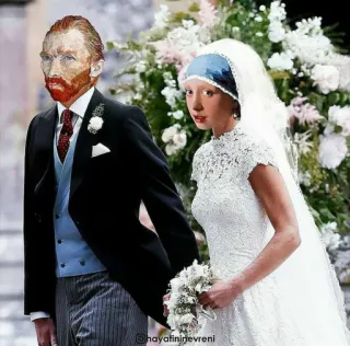 👰‍♀️ 0485d201 Vincent van Gogh hayatininevreni boda, novia, novio, Vincent van Gogh, arte, retrato telegram sticker