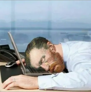 💤 24a625eb Vincent van Gogh Van Gogh, artista, pintura, cansado, durmiendo, portátil, trabajo, oficina telegram sticker