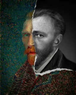 👂 4c4acfdb Vincent van Gogh retrato, van gogh, artista, pintura, arte telegram sticker