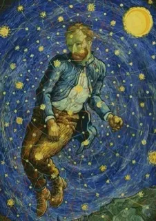 👂 607d720a Vincent van Gogh Vincent van Gogh, La noche estrellada, arte, pintura, artista telegram sticker