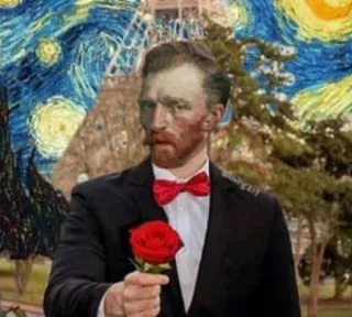 👂 b9cb7f5e Vincent van Gogh van gogh, arte, artista, rosa, noche estrellada, retrato telegram sticker