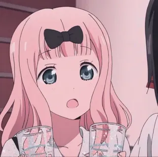 🌟 054668bb Chika Fujiwara Kaguya-sama: Love Is War Anime, Chika Fujiwara, Kaguya-sama, Cheveux roses, Fille telegram sticker