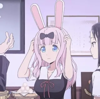 🌟 9ded6885 Chika Fujiwara Kaguya-sama: Love Is War Anime, Chika, Kawaii, Mignon, Oreilles de lapin, Kaguya-sama telegram sticker