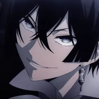 😏 b53078d3 Anime, Cartoon, Mann, Porträt, Animation, Ohrring, Sanduhr telegram sticker