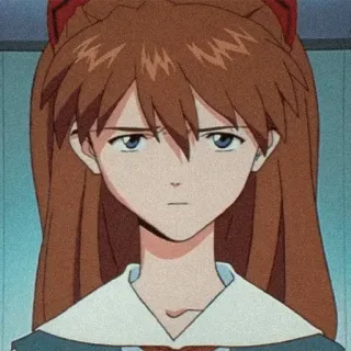 🤨 bab3e844 Asuka Langley Soryu Neon Genesis Evangelion anime, personnage, fille, portrait, evangelion, asuka telegram sticker