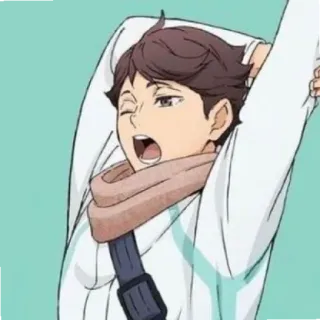 🦉 da75ea8e Tooru Oikawa Haikyuu!! 애니메이션, 하이큐, 오이카와, 오이카와 토오루, 배구, 인사 telegram sticker
