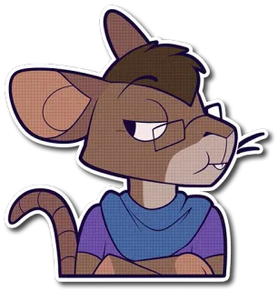 😒 e7f71b7d 쥐, 의인화, 만화, 동물, 안경, 갈색 telegram sticker