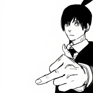 🖕 f1012916 Aki Hayakawa Chainsaw Man Anime, Manga, Doigt d'honneur, Aki Hayakawa, Chainsaw Man, Offensant telegram sticker