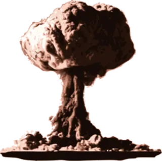 💥 9f41d905 Atombombe, Atomwaffe, Pilzwolke, Explosion, Krieg, Zerstörung telegram sticker