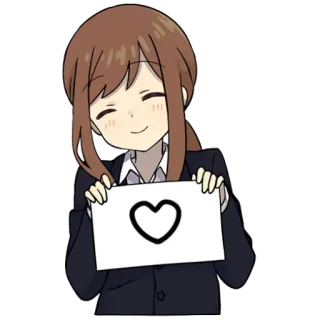 ❤️ 3240ec4f Anime, Coeur, Amour, Mignon, Dessin animé, Fille whatsapp sticker