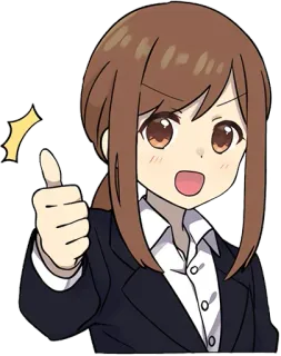 👍 3ea52b04 Pouce levé, Anime, Dessin animé, Fille, Entreprise, Positif whatsapp sticker