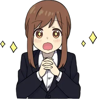 🤩 e220f7cc Fille anime, Employée de bureau, Exclamation, Surprise, Anime, Femme, Mignon whatsapp sticker