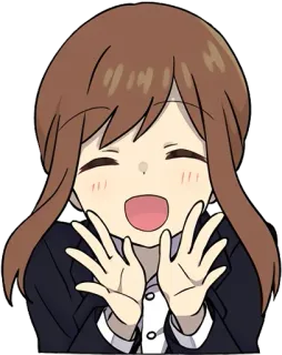 🤗 edd6e18f Fille anime, Dessin animé, Mignon, Souriant, Joyeux, Kawaii, Chibi whatsapp sticker