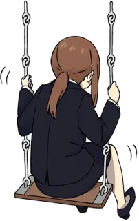 😑 f8a5a012 Fille anime, Balançoire, Triste, Seul(e), Dessin animé, Employé(e) de bureau whatsapp sticker