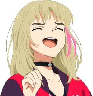 😂 1352142c anime, cartone animato, sorridente, ragazza, bionda telegram sticker
