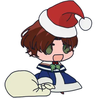 🎄 53492761 Natale, Babbo Natale, Chibi, Festivo, Vacanza, Cartone animato, Personaggio telegram sticker