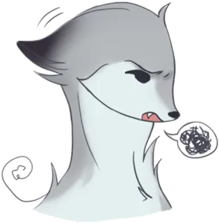 🤬 4a555a2f bravo, irritado, desenho animado, expressão, frustrado, confusão, animal, lobo telegram sticker