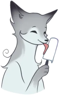 😋 555894d3 raposa, picolé, animal, desenho animado, fofo, doce, guloseima telegram sticker