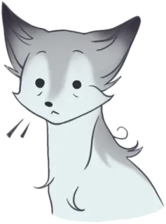 ❔ ea2c100b raposa, animal, cinza, desenho animado, adesivo, ilustração telegram sticker