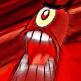 😡 08d0c387 Plankton SpongeBob SquarePants Bob Esponja, Plankton, Dibujos animados, Enfadado, Rojo telegram sticker