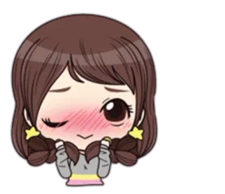 ☺️ c6cc7e3c 可愛い, アニメ, 女の子, 照れ, ちび, 漫画, ステッカー telegram sticker