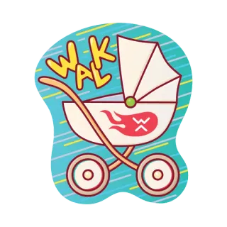 🚶‍♀️ 1654d124 WALK passeggino, camminare, CAMMINATA, genitorialità, cura dei bambini telegram sticker