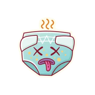 💩 5cf01e32 pannolino, sporco, bambino, puzzolente, cartone animato, disgustoso telegram sticker