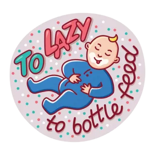 👼 e78bff46 to lazy to bottle feed bambino, pigro, biberon, allattare telegram sticker