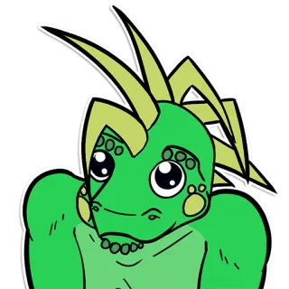 ☺️ 525207c8 สีเขียว, สัตว์ประหลาด, การ์ตูน, สัตว์, ศิลปะ, สัตว์ telegram sticker