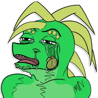 😭 88626960 ร้องไห้, เศร้า, น้ำตา, สีเขียว, การ์ตูน, ตัวละคร, ทุกข์ใจ telegram sticker