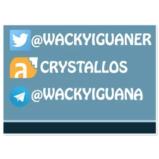 ✍ ecd5985f @WACKYIGUANER CRYSTALLOS @WACKYIGUANA โซเชียลมีเดีย, ทวิตเตอร์, เทเลแกรม, ชื่อผู้ใช้, ติดต่อ, โปรไฟล์ telegram sticker