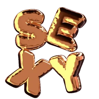 🍑 9a89fa49 SEXY gợi cảm, vàng, chữ cái, quyến rũ, lấp lánh, phông chữ telegram sticker