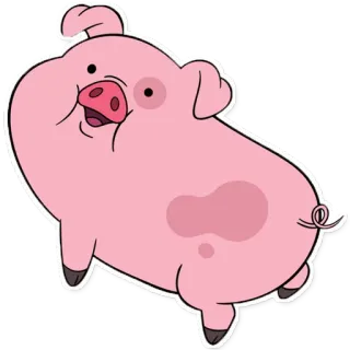 😀 61db5b50 Waddles Gravity Falls maiale, animale, cartone animato, rosa, Waddles, Gravity Falls whatsapp sticker