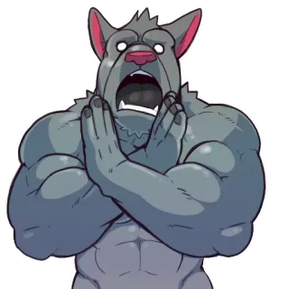 😐 396d5b95 собака, мускулистый, животное, мультфильм whatsapp sticker