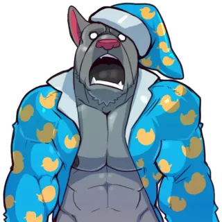 🌙 ff99a06e собака, пижама, спит, ночь, мультфильм, животное, персонаж whatsapp sticker