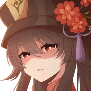 😒 1728970b Hu Tao Genshin Impact Anime, Videogame, Genshin Impact, Hu Tao, Personage, Leuk, Kawaii telegram sticker